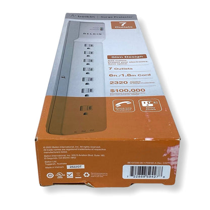 Lot of 5 HP Belkin BE107200-06 7-Outlet 6ft Surge Protector Power Strip AG290AA