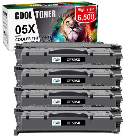 4PK High Yield CE505X 05X Toner Compatible With HP LaserJet P2055dn P2055d P2050