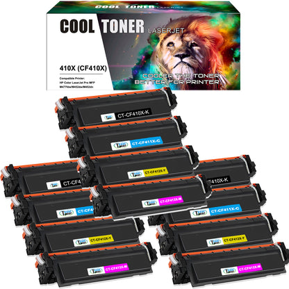 12PK CF410X Toner Compatible with HP Color LaserJet M452dw M477fdw M477fnw MFP