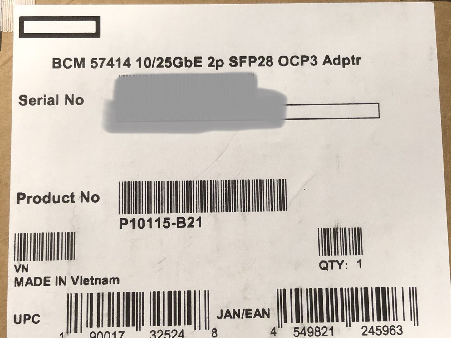 OCP3 HPE Broadcom 57414 10Gbe 25GbE 2 port SFP28 Adapter NIC 2P 10G 25G SFP OCP