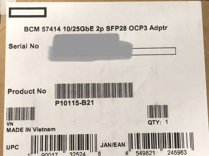 OCP3 HPE Broadcom 57414 10Gbe 25GbE 2 port SFP28 Adapter NIC 2P 10G 25G SFP OCP