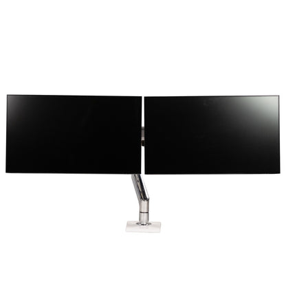 Dual HP Z24f G3 24" IPS Monitor & Adjustable Sping Swivel Humanscale Clamp Stand