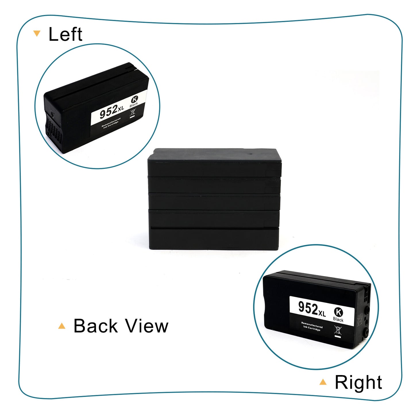 4PCS 952XL High Yield Ink Set For HP OfficeJet Pro 7720 7740 8216 8702 8710 8715