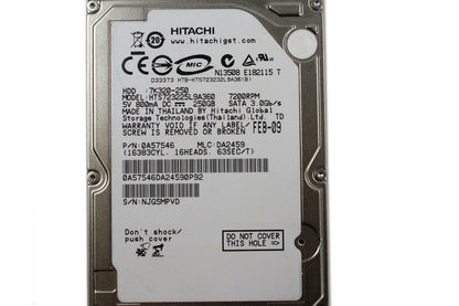 Hitachi 250GB Hard Drive Z7K320-250 2.5" HTS723225A7A364 7200RPM HTS723225L9A360