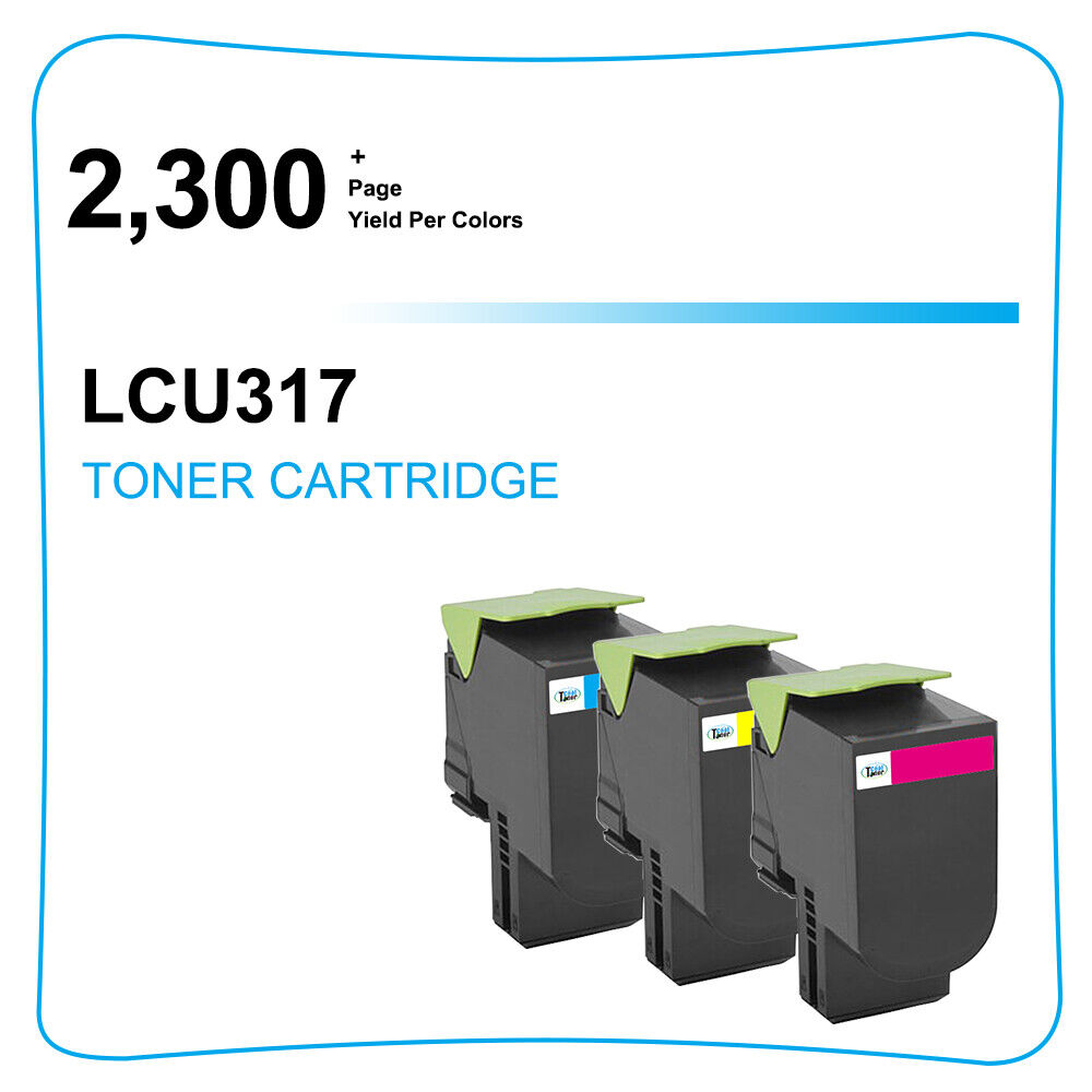 3PK CMY Color Toner Cartridge for Lexmark CS317dn CS417dn CS517de CX317dn CX517