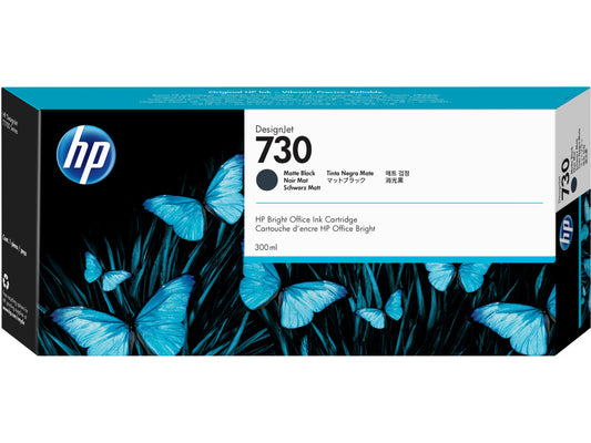HP 730 300-ml Matte Black DesignJet Ink Cartridge, P2V71A