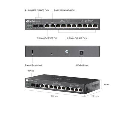 TP-Link ER7212PC | Omada PoE Switch & Controller | 3-in-1 Gigabit VPN Router