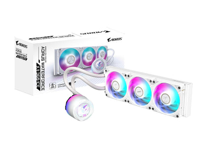 AORUS WATERFORCE X II 360 ICE Liquid CPU Cooler, 360mm Radiator with 3X 120mm Lo