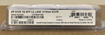 Genuine HP HPE X125 JD061A SFP LC LH40 1310nm XCVR 1250Mbps 40Km 1GE SMF 40KM LR