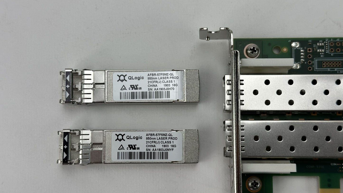 Dell QLogic QLE2692 Dual Port Fibre Channel 16Gb PCI-e 3.0 HBA FC LP with SFP+