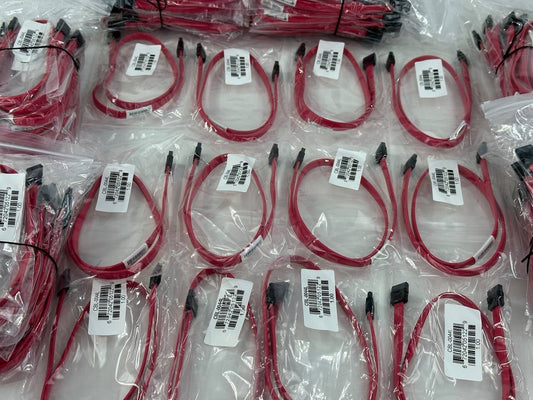 Lot of 9 Supermicro SATA 57.5cm Cable CBL-0044L 2ft Flat Straight-Straight SATA3