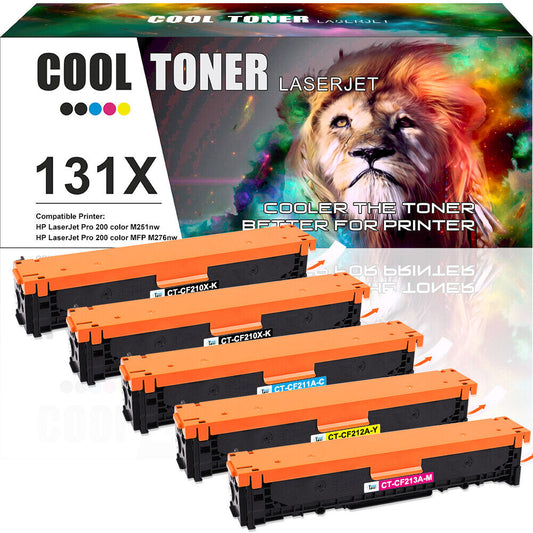 5-x Compatible with HP Laserjet M251n M251nw M276nw MFP Color Toner CF210X 131X