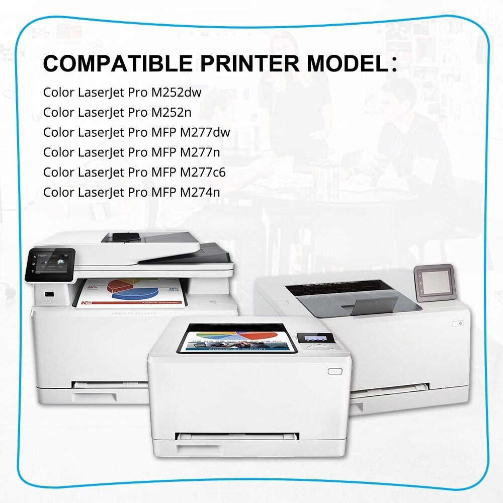 5 Pack CF400X 201X Toner Compatible with HP Color LaserJet Pro MFP M277dw M277c6