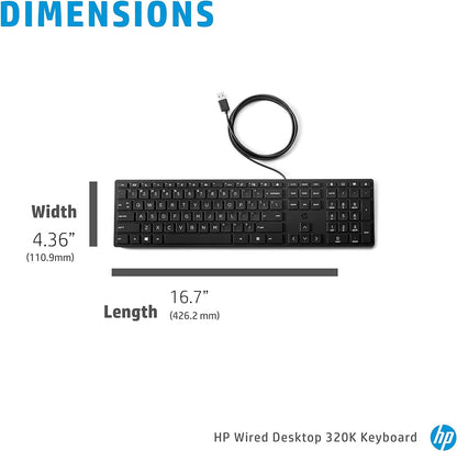 Lot x 5 HP Smart 320K Slim Wired QWERTY Keyboard 108 Keys TPA-D002K L96909-001