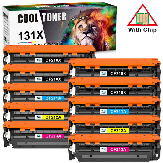 10PACK Compatible With HP 131X M276nw LaserJet Pro M251nw M276 Toner CF210A 131A