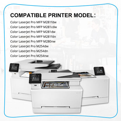 2PK CF500X Toner Compatible With HP 202X Color LaserJet M254 MFP M280nw M281cdw
