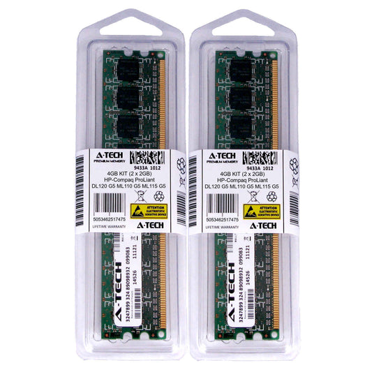 4GB KIT 2 x 2GB HP Compaq ProLiant DL120 G5 ML110 G5 ML115 G5 Server Memory RAM