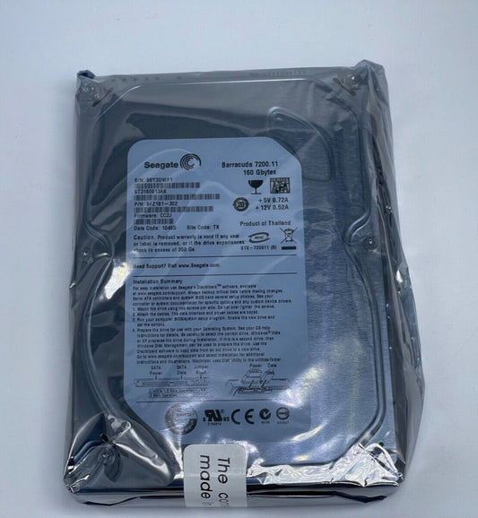 NEW Seagate ST3160813AS 160GB HDD Barracuda 7200 RPM SATA 9FZ181-302