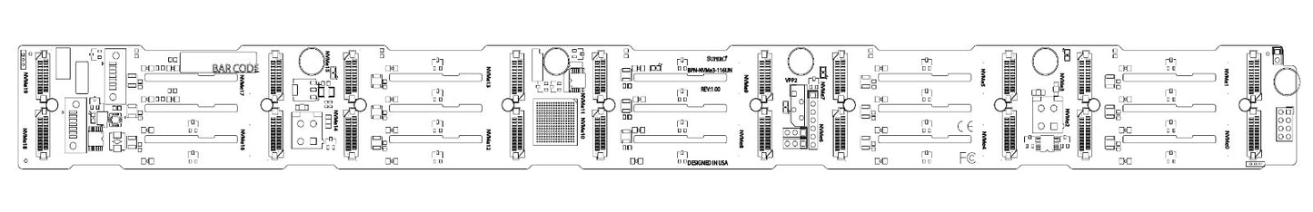 Supermicro BPN-NVME3-116UN 20-port 1U (CSE116U) NVMe direct-attached backplane