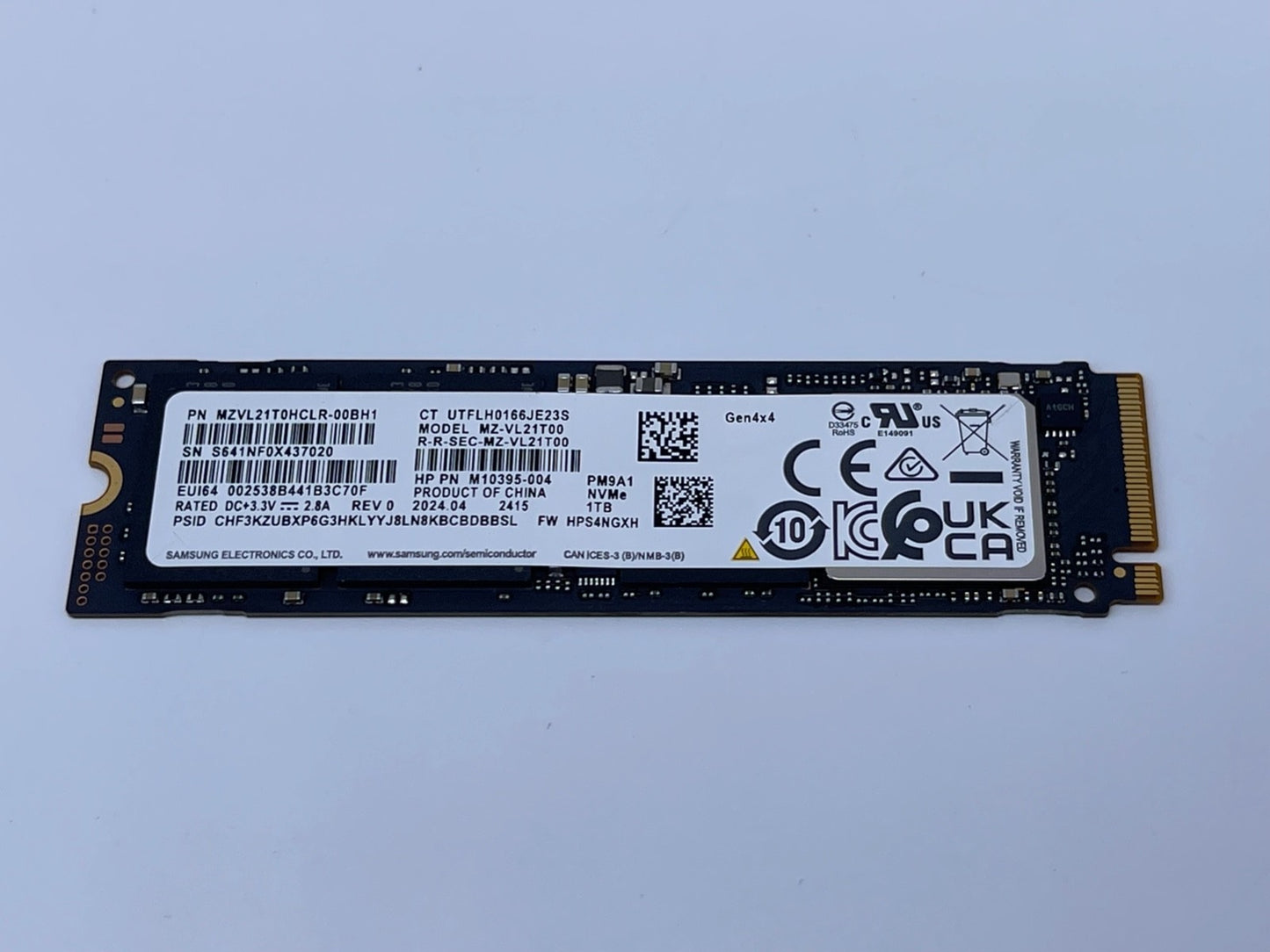 HP Samsung PM9A1 MZVL21T0HCLR-00BH1 1TB NVMe M.2 2280 PCIe 4.0 x4 TLC 7000MB/s