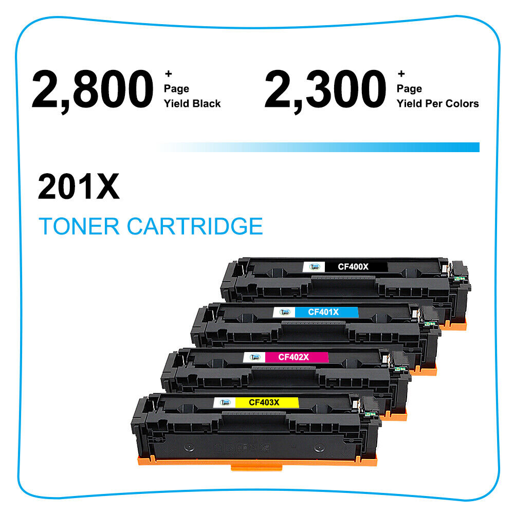 8PK Toner CF400A 201A Color Compatible With HP Laserjet M252dw M277n M277 M252