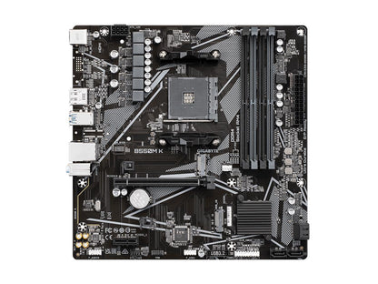GIGABYTE B550M K AM4 AMD B550 Micro-ATX Motherboard with Dual M.2, SATA 6Gb/s