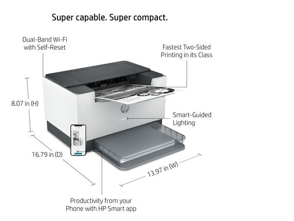 HP LaserJet M209dw Laser Printer, Black And White Mobile Print Up to 20,000