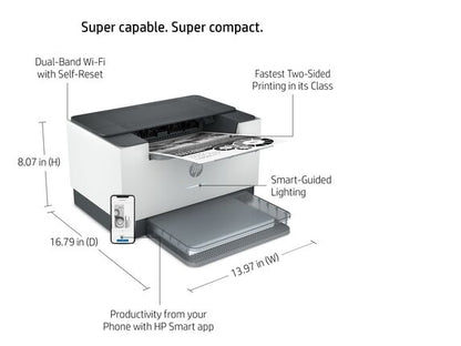 HP LaserJet M209dw Laser Printer, Black And White Mobile Print Up to 20,000