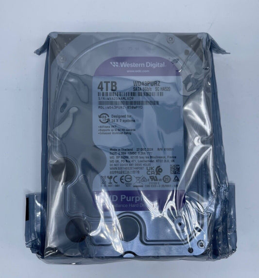 NEW!!! WD Purple Surveillance WD43PURZ 4TB SATA Internal Hard Drive SC HA520