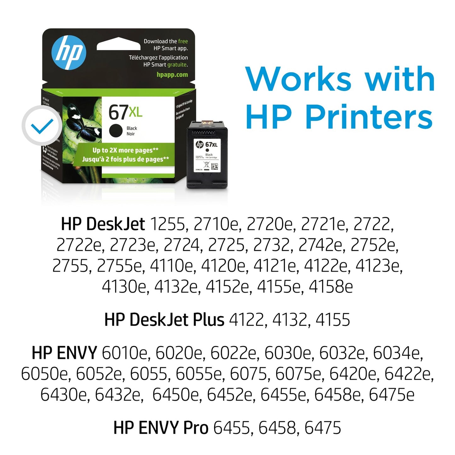 HP 67XL High Yield Black Original Ink Cartridge, ~240 pages, 3YM57AN#140
