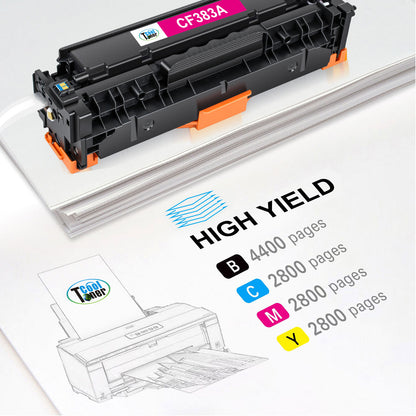 10Pk Color Toner CF380A-CF383A Compatible With HP 312A LaserJet MFP M476nw M476d