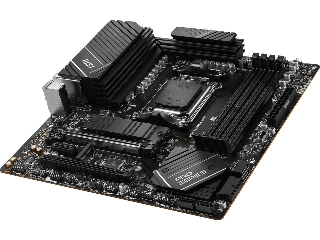 MSI PRO B650M-A WIFI AM5 AMD B650 SATA 6Gb/s DDR5 Ryzen 7000 Micro ATX Motherboa