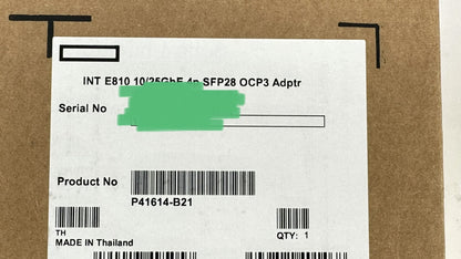 HPE Intel E810-XXVDA4 Ethernet 10/25Gb 4 Port SFP28 OCP3 Adapter P41614-B21 NIC
