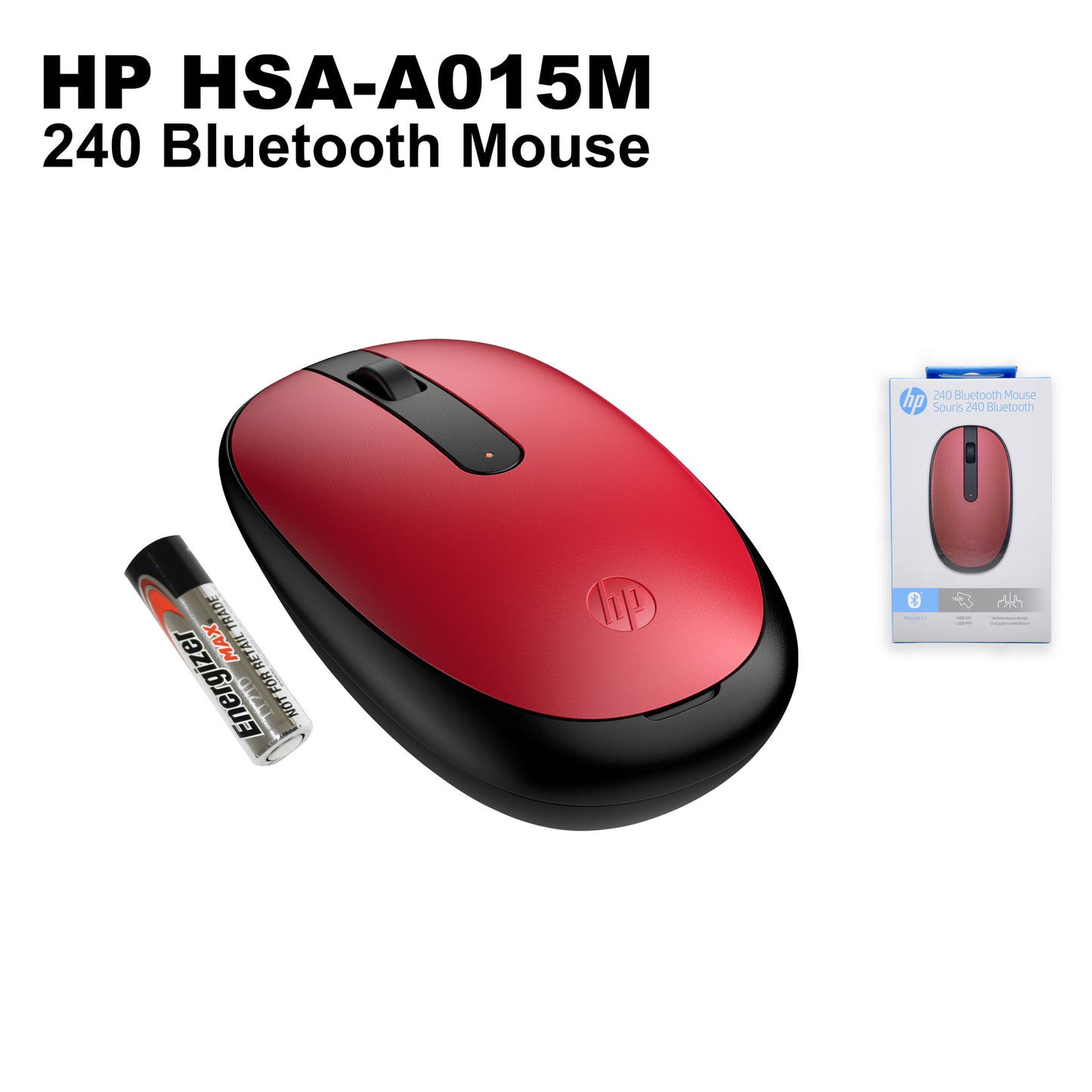 HP 240 Empire Red Bluetooth Wireless Mouse Sleek Portable & Reliable 43N05AA#ABA