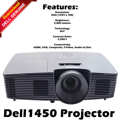 Dell 1450 Projector w/Bulb ANSI 3000 Lumens XGA (1024x768) 2200:1 KM7NY