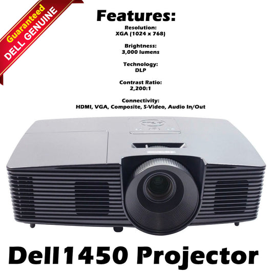 Dell 1450 Projector w/Bulb ANSI 3000 Lumens XGA (1024x768) 2200:1 KM7NY