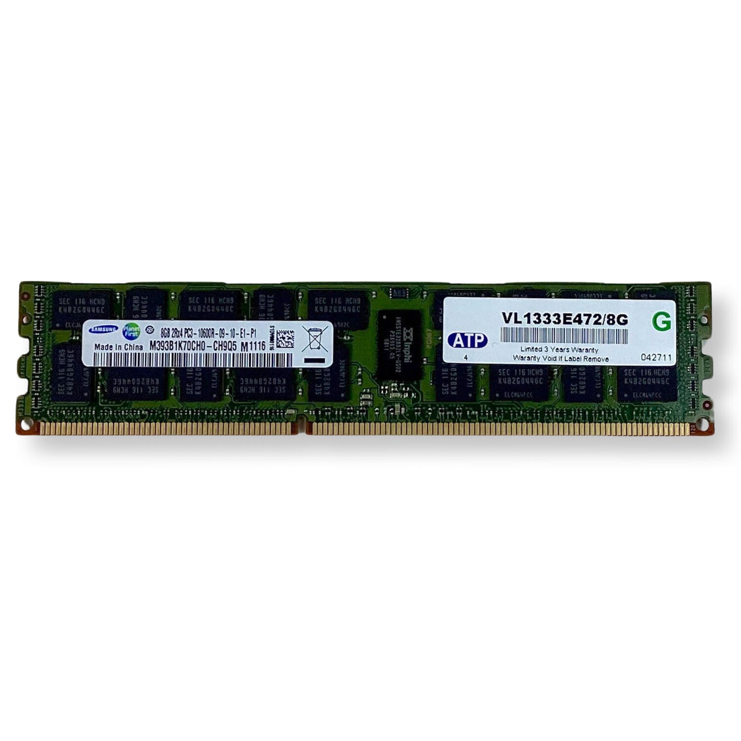 Samsung M393B1K70CH0-CH9Q5 8GB DDR3 1333Mhz PC3-10600 Server RAM ECC XG2VK (NOT FOR HOME PC)