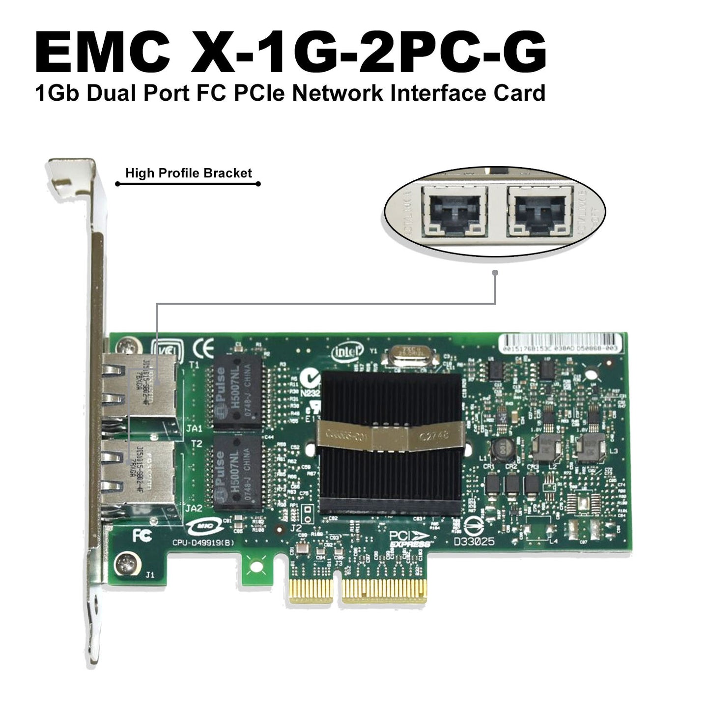 Dell EMC P-X-1G-2PC-G Dual Port 1 Gigabit Ethernet PCIe Network Interface Card