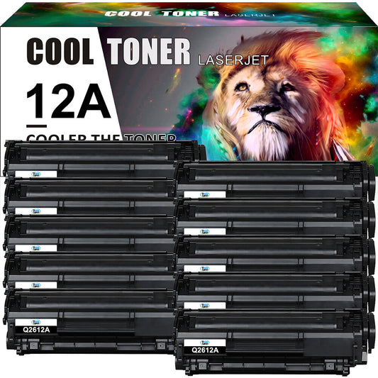 10PK Q2612A Toner High Yield Compatible for HP 12A LaserJet 1015 1020 1022n 3055