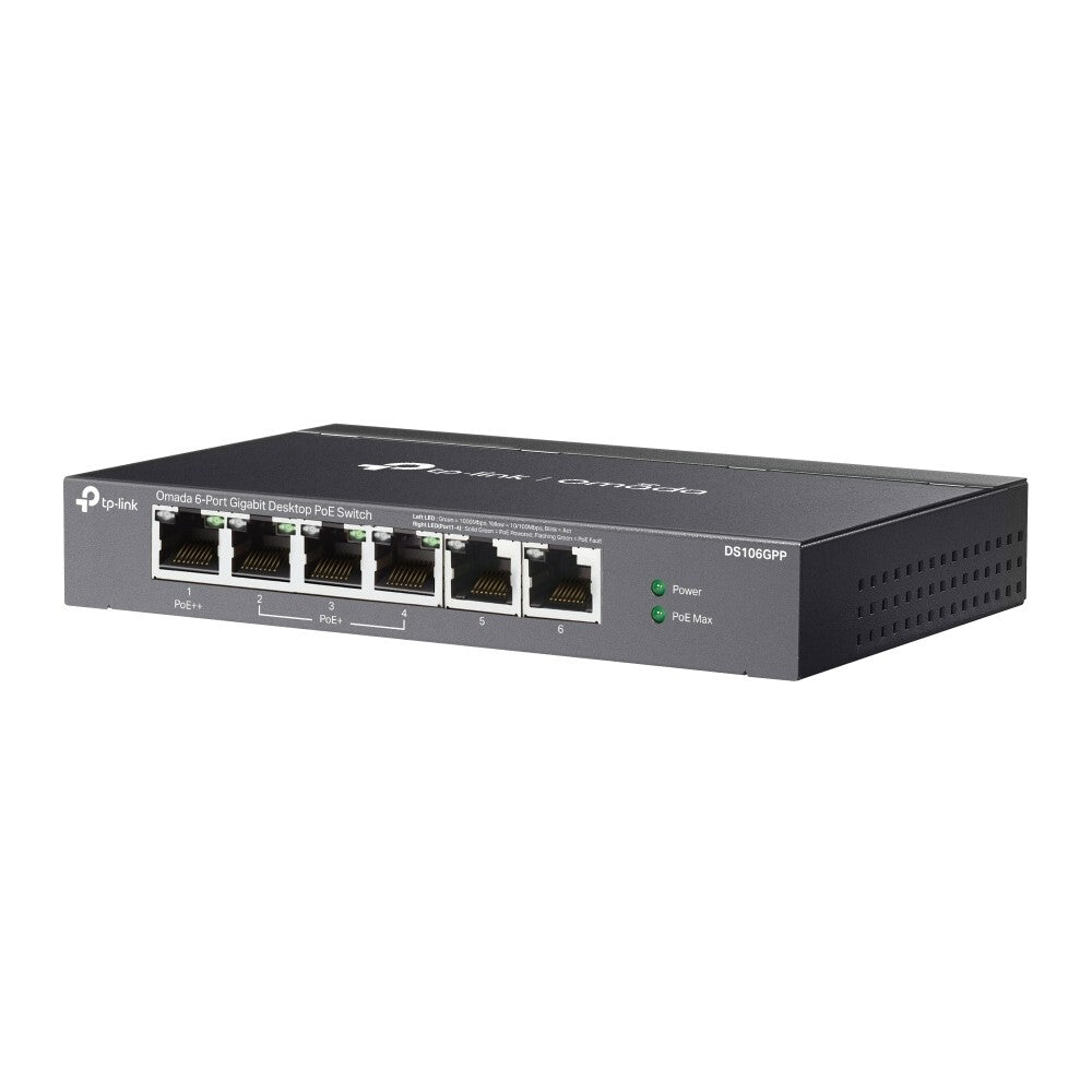 TP-Link DS106GPP | Omada 6-Port Gigabit Unmanaged PoE++ Desktop Switch |