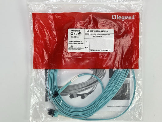 Legrand L1-0101D10604409M Core 9M 2MM OM3 Multimode LC-LC Fiber Optical Cable