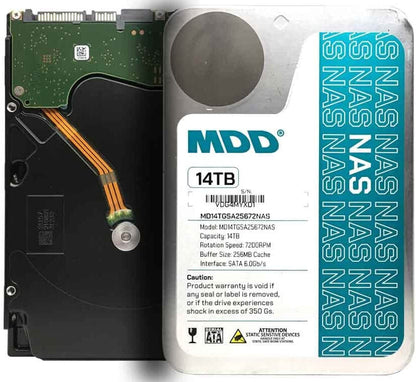 MDD 14TB 7200RPM 256MB Cache SATA 6Gbps 3.5" Internal NAS Hard Drive (RAID, NAS)