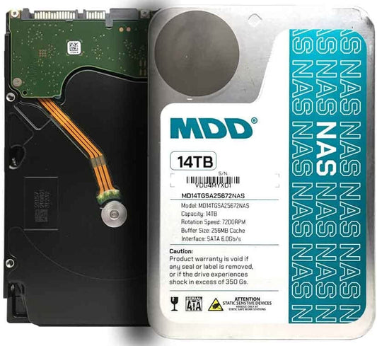 MDD 14TB 7200RPM 256MB Cache SATA 6Gbps 3.5" Internal NAS Hard Drive (RAID, NAS)