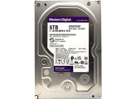 Western Digital Purple Surveillance WD62PURZ 6TB 5400RPM 6.0Gb/s 3.5" Hard Drive