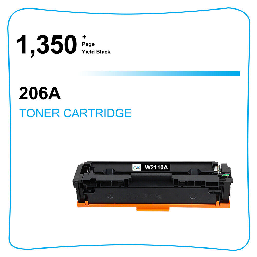 2PK W2110A Toner Compatible for HP 206A LaserJet Pro MFP M283cdw M282nw No Chip