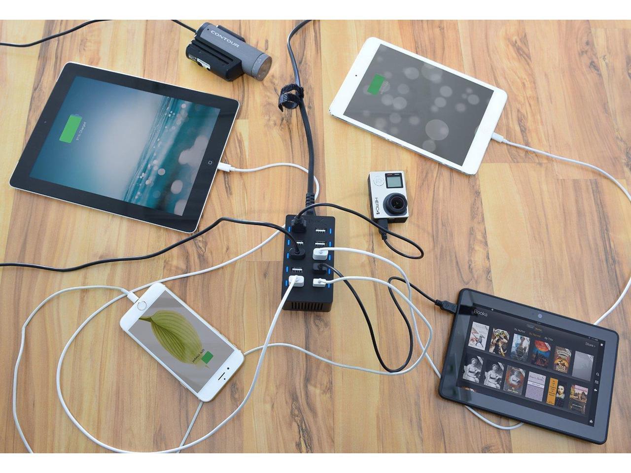 Sabrent 60 Watt (12 Amp) 10-Port [UL Certified] Family-Sized Desktop USB Rapid C