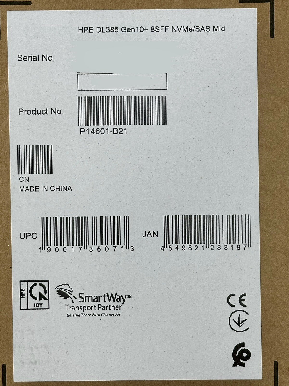 HPE DL385 Gen10 Plus 8SFF NVMe/SAS Smart Carrier Mid Tray Drive Cage P14601-B21 (NOT FOR HOME PC)