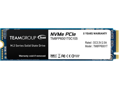 Team Group MP33 M.2 2280 1TB PCIe 3.0 x4 with NVMe 1.3 3D NAND Internal Solid S