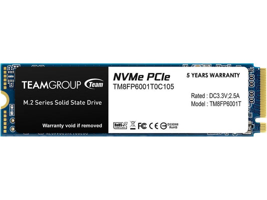 Team Group MP33 M.2 2280 1TB PCIe 3.0 x4 with NVMe 1.3 3D NAND Internal Solid S