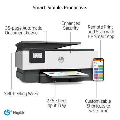 HP OfficeJet 8015e All-in-One Printer w/ bonus 6 months Instant Ink through HP+